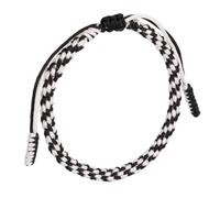ifundom Pulsera Tejida Creativa y Negro, Brazalete Hecho a Mano Ajustable, Decoración de Muñeca Unisex para Festivales y Fiestas, Pulsera de Punto Artesanal