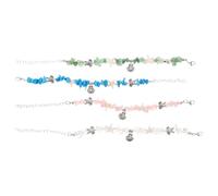 ifundom Pulseras de Playa para Mujer 4 Piezas con Dijes de Tortuga Conchas Estrella de Mar Pulseras Elásticas Ajustables de Piedra de Grava en Colores Transparente Verde Azul y Rosa