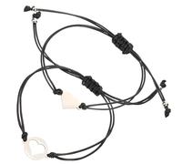 ifundom Pulseras para Madre E Hija a Juego Corazón de Acero Inoxidable y Cuerda Negra, Pulsera Tejida Chic Adecuado como Obsequio para Madres y Chicas Adolescentes