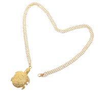 ifundom Reloj de Bolsillo Vintage Forma de Tortuga Dorada, Collar de Aleación, Movimiento de Cuarzo Preciso, Accesorio Retro para Hombre, Obsequio Clásico y Portátil