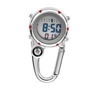 ifundom Reloj de Cuarzo Multifuncional Mosquetón Rojo Acero Inoxidable Resistente al Agua y Golpes para Actividades al Aire Libre Brillo Nocturno Compatible para Mochilas y Excursiones