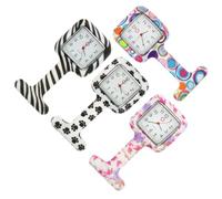 ifundom Relojes de Enfermera Colgantes de Silicona Pin, Cuarzo Preciso, Colores Surtidos, para Mujer, Uso Médico y Hospitalario, Diseño Compacto y Resistente, Pack 4 Piezas