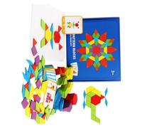 ifundom Rompecabezas de Madera para 155 Piezas Juguete Educativo Formas Geométricas Multicolor 350g Desarrollo Temprano y Coordinación Mano-Ojo para Aprendizaje Infantil