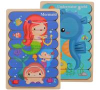 ifundom Rompecabezas de Madera Preescolar Pieza, Juguete Educativo de Mesa, Puzzle de Tiras Colores Brillantes y Bordes Redondeados, Juego de Desarrollo Cognitivo y Coordinación