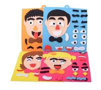 ifundom Rompecabezas Facial de Tela, Juego Educativo DIY Caras Cambiantes, Juguete de Desarrollo Temprano para Habilidades Cognitivas y Expresión Emocional, Color Naranja, Estilo