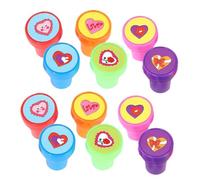 ifundom Sellos Autoentintables de Espuma en Forma de Corazón 20 Piezas Surtidas Tamaño Compacto Colores Variados Ideales para Manualidades Aulas y Reconocimiento Escolar