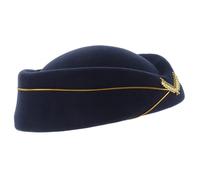 ifundom Sombrero de Azafata Elegante para Disfraz y Cosplay Gorra de Vuelo Mujer Azul Marino Accesorio para Fiestas y Actuaciones