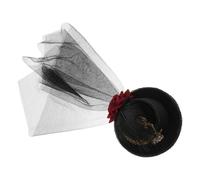 ifundom Sombrero Steampunk Mini Copa con Clip y Velo de Malla Transpirable Adorno de Rosa Roja y Pluma para Mujer y Niñas Tocado Gótico Ligero para Fiesta y Carnaval