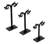 ifundom Soporte Acrílico Negro para Pendientes en Forma de Cuerno de Cabra, Set de 2 Piezas Base, Organizador Multiusos para Collares, Anillos y Joyería, Expositor Adecuado para Baño