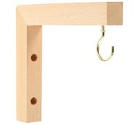 ifundom Soporte de Gancho de Pared de Madera de Haya Natural 13x15 Cm para Plantas y Cestas Colgantes, Gancho Resistente para Jardín Exterior, Soporte para Linterna y Macetero Decorativo