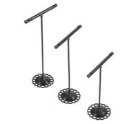 ifundom Soporte de Joyería de Hierro Forjado Forma de T Conjunto de 3 Piezas para Pendientes Pulseras y Collares Color Negro Adecuado para Exhibición y Organización Tiendas y Eventos