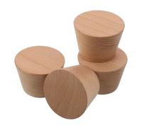 ifundom Soporte de Pared Vertical para Esquís y Snowboard, Portaesquís de Madera Maciza de Haya Redonda, 4 Piezas, Organizador Compacto para Garaje y Almacenamiento Interior