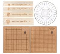 ifundom Tabla de Macramé de Corcho 18X18 CM con Rejilla Impresa Kit para Proyectos de Nudos DIY con 30 Clavijas T 5 Reglas Auxiliares y Manual Herramienta Versátil para Pulseras y