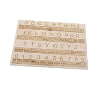 ifundom Tablero del Alfabeto Braille Alfabeto en Braille para educación inclusiva Tablero de rastreo Tabla del Alfabeto Braille Tablero de trazado de Letras Braille Pegatinas de Madera
