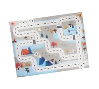 ifundom Tapete Para Tráfico Vial Alfombra De Suelo Para Gatear Tapete De Divertido De Tráfico Para Bebés y Pequeños Casa Color Azul y Blanco Material Suave