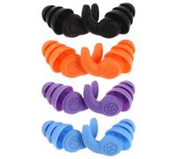 ifundom Tapones Oídos de Silicona Impermeables para Nadar 60 Mil, Reutilizables, 4 Pares Estuche Anti-pérdida, Colores Negro, Naranja, Azul y Morado, para Natación y Deportes Acuáticos