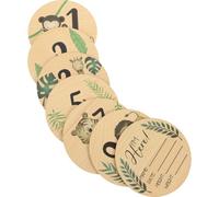 ifundom Tarjetas de Hitos Mensuales de Madera, 7 Piezas, Doble Cara, Ligeras y Seguras al Tacto, para Fotos de Ñiño y Anuncio de Nacimiento