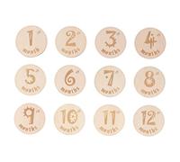 ifundom Tarjetas De Hitos para Bebés Tarjetas De Crecimiento del Primer Año Tarjetas De Memoria Tarjetas De Anuncio De Hitos De Baño De Madera Recién Nacido Natural Bloques