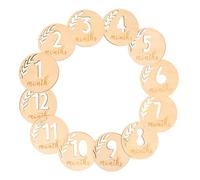 ifundom Tarjetas de Madera Huecas para Baby Shower y Fotos Conmemorativas Color Caqui 12 Piezas Decoración para Fotos de Recién Nacidos Accesorios de Plástico para Ñiño