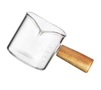 ifundom Taza para Servir Espresso de Vidrio Mango de Madera, Capacidad 100ml, Resistente al Calor, Pico Único Adecuado para Hogar y Cafetería