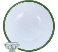 ifundom Tazón Esmaltado Vintage de 19 Cm Color Claro Pie Alto para Sopa y Fideos, Cuenco Multifunción para Mezclar Masa y Servir, Utensilio de Cocina Resistente para Ensaladas y Buffet