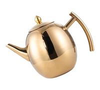 ifundom Tetera de Acero Inoxidable Dorada de 1l con Colador Integrado, Ligera y Portátil para Degustación de Té y Uso en Oficinas