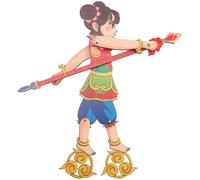 ifundom Títeres de Sombra Chinos Tradicionales, Marioneta de Mano de Artesanía de Papel, Juguete Educativo para Teatro de Sombras Familiar, Diseño de Personaje de Nezha