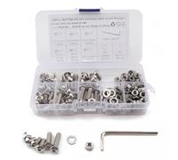 ifundom Tornillos y Tuercas Juego Surtido 190 Piezas de Acero Inoxidable M5 Cabeza Hueca Redonda, con Caja de Almacenamiento y Llave, para Madera y Electrónica