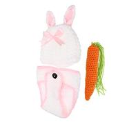 ifundom Traje De Conejito para Fotografía De Recién Nacidos Gorro y Pantalones De Crochet Atuendo para Sesión De Fotos De Bebés para Primera Foto