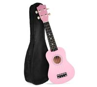 ifundom Ukulele Soprano de 21 Pulgadas para Principiantes con Bolsa de Almacenamiento, Cuerdas de Repuesto, Púa y Manual de Enseñanza, Color Rosa Ligero y Resistente para Niños y Adultos