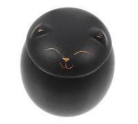 ifundom urna de Gato funerario urna funeraria para Cenizas pequeñas urnas para Mascotas pequeño Monumento a Las Mascotas memoriales de Gatos ataúd cinerario para Mascotas cerámica Negro