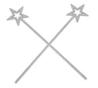 ifundom Varitas de Estrella Plateadas para Disfraz de Hada, 2 Piezas, Accesorio de Disfraz para Niñas, Varitas Ligeras y Duraderas para Fiestas Infantiles y Juegos de Fantasía