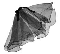 ifundom Velo de Novia para Perro Pequeño Lazo Negro, Tocado de Horquilla para Mascotas, Accesorio para Bodas, Fiestas y Sesiones de Fotos, Velo de Horquilla para Disfraz y Adornos de Pelo