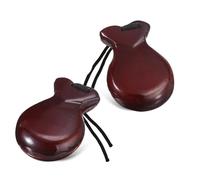 iFutniew 2 castañuelas españolas para flamenco con cuerda, castañuelas tradicionales de madera para percusión (marrón)