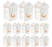 iFutniew 50 cajas de dulces Eid Mubarak con diseño de estrella y luna huecas, caja de regalo de regalo Ramadán, suministros de decoración musulmana islámica, fácil de instalar, fácil de usar