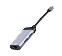 iFutniew Adaptador convertidor de puerto de datos USB C 3 en 1 tipo C a Gigabit Ethernet RJ45 Lan PD para TV PC S20