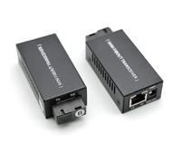 iFutniew Conmutador de fibra Ethernet Gigabit 100/1000M A/B SC, convertidor de medios, transceptor óptico Rj45, 20 km, interruptor de fibra, color negro