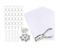 iFutniew El Kit de 181 Hojas de Plástico Retráctil Incluye 20 Papeles Artísticos de Película Retráctil y 161 Accesorios para Hacer Llaveros