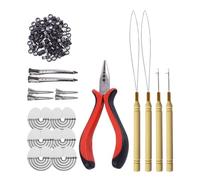 iFutniew Herramienta Extensión Cabello para Peluca, Alicates, Hebilla Silicona Ganchillo, Alicates para Extensión Cabello, Juego Herramientas Anillo, Herramienta Extensión Cabello