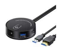 iFutniew Interruptor de Computadora de Escritorio Internet Café Universal USB3.0 Audio Hogar Escritorio Botón de Extensión de Alimentación Externa (A)