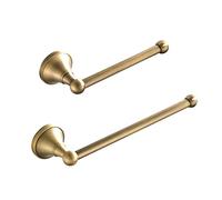 iFutniew Juego de accesorios de baño de 2 piezas, toallero y soporte para papel higiénico, soporte de pared de latón antiguo, bronce cepillado