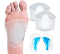 iFutniew Juego de soporte de arco de gel, 2 pares de fundas para fascitis plantar/plantillas de zapatos para pies planos, mangas de arco de silicona suave reutilizables con cojines acolchados para