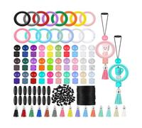 iFutniew Kit de Fabricación de Anillos con Cuentas de Silicona de 15 Juegos, Anillo Redondo de Silicona de 65 Mm, con Cuentas de Silicona, para Cuentas de DIY