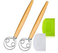 iFutniew Mezclador de masa de acero inoxidable con raspador de masa adecuado para hornear pan, pastelería o masa de pizza