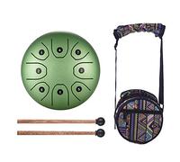 iFutniew Mini Tambor de Lengua de Acero de 8 Tonos de 5,5 Pulgadas, Instrumento de PercusióN con Llave C, Tambor de Mano con Mazos de Tambor, Bolsa de Transporte, Verde
