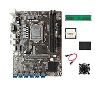iFutniew Placa base B250C BTC Miner + CPU G3930 + DDR4 4 GB 2666 MHz RAM + 128G SSD + ventilador + cable SATA 12XPCIE a USB 3.0 ranura para tarjeta gráfica