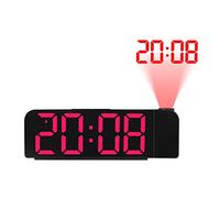 iFutniew Reloj despertador de proyección de rotación de 180°, reloj digital LED de 12/24 horas, carga USB, proyector de techo, reloj despertador