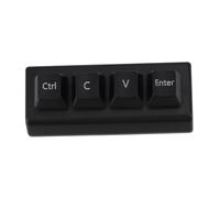 iFutniew Teclado programable de 4 teclas, interruptor rojo Ctrl C V Enter Mini teclado mecánico compatible con NKRO para juegos, oficina, fácil instalación, negro A