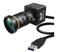 IFWATER Cámara de obturación global de 120 fps, cámara web a color de alta velocidad USB 3.0/2.0, lente de zoom manual de 10X 5-50 mm, resolución máxima de 1920 x 1200, amplio soporte de sistema para