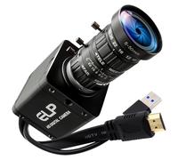 IFWATER Cámara web 4K HDMI USB3.0 de salida simultánea H.264 de alta velocidad 60 fps de baja iluminación, color Lightburn, lente manual de zoom de 5 a 50 mm, zoom 10X, Plug & Play, para Windows